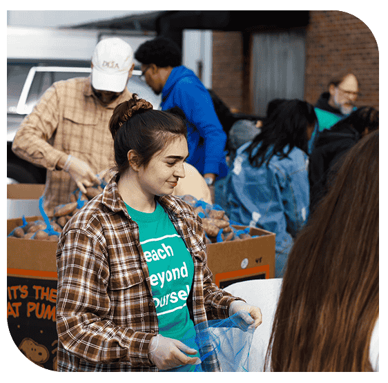photo of the community at potato dump event